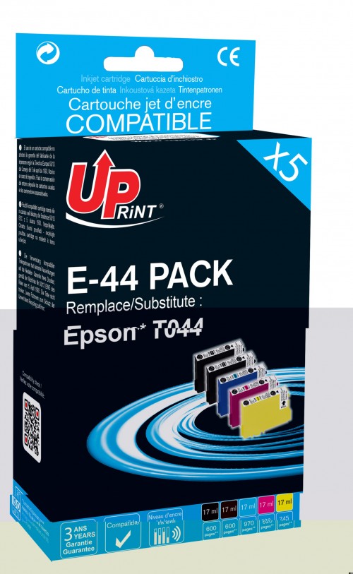 UP-E-44-PACK 5|EPSON STY C64/C84-T044 (2BK+C+M+Y)