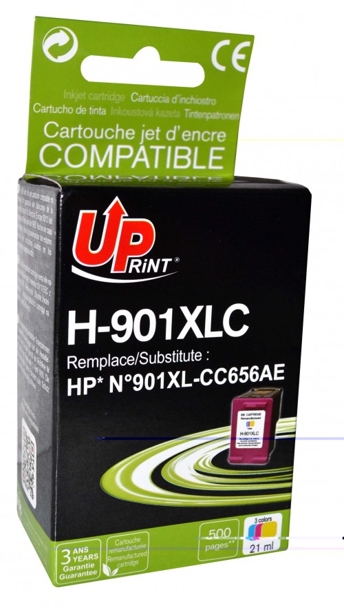 UP-H-901XLC-HP CC656A-N°901XL-REMA-CL