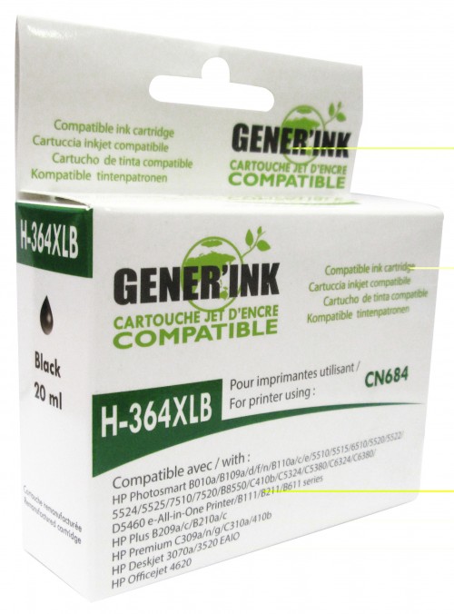 GENERINK-H-364XLB-HP CN684/(N°364XL)-INK LEVEL CHIP-BK-REMA#